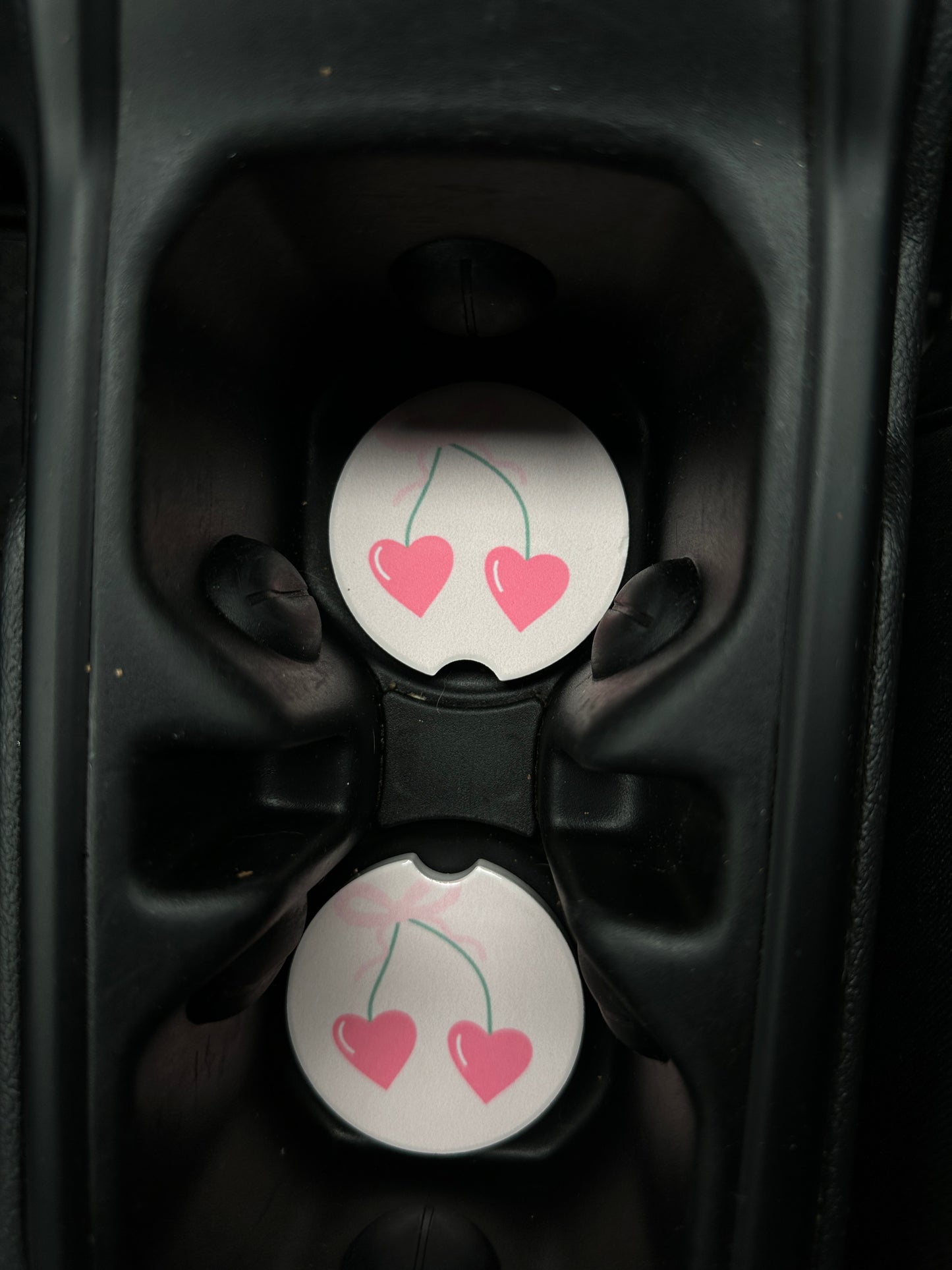 Cherry Love Ceramic Car Coaster