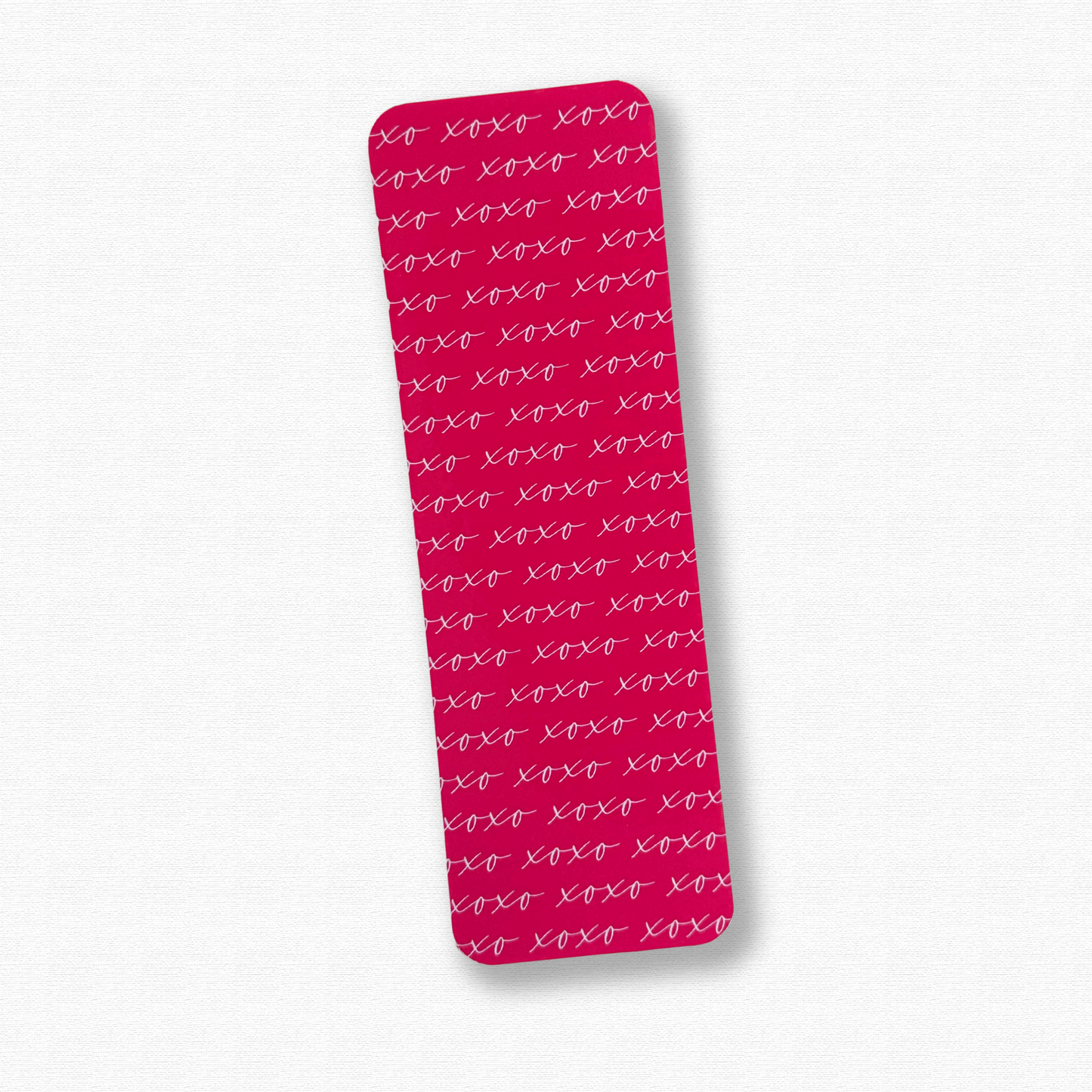 Dark Pink Cursive XO Bookmark