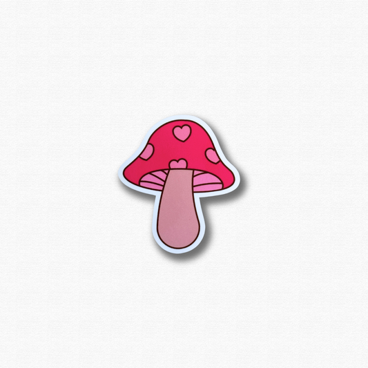 Dark Pink Mushroom Sticker