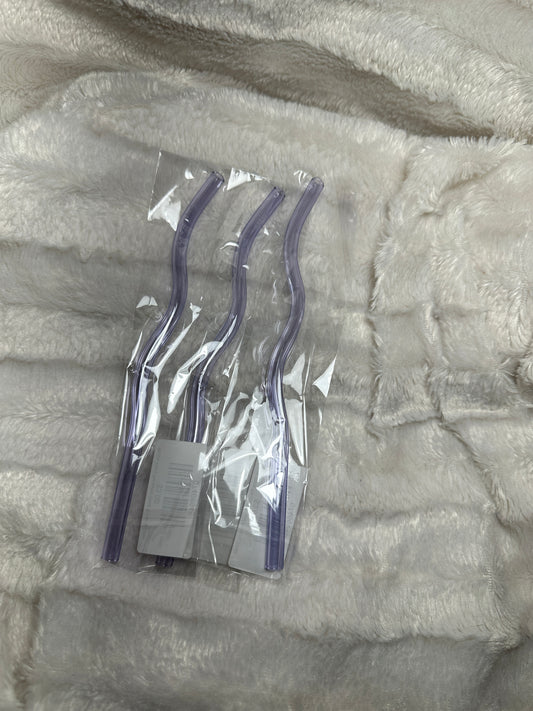 Purple Wavy Reusable Glass Drinking Straw