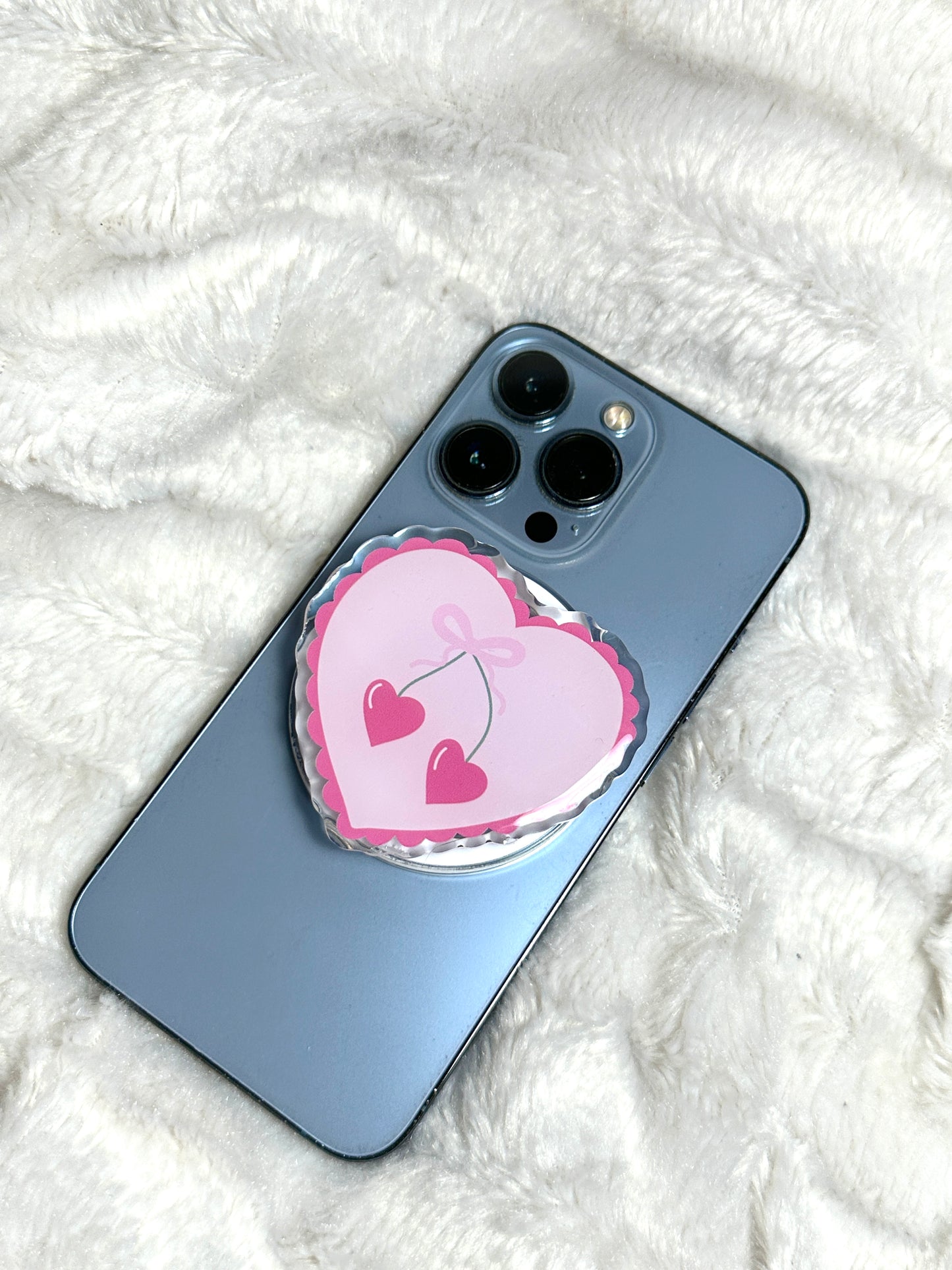 Pink Heart Mag Safe Phone/E-Reader Grip