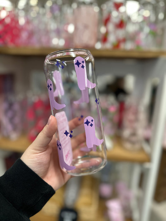 Purple Boot 20oz Glass Cup