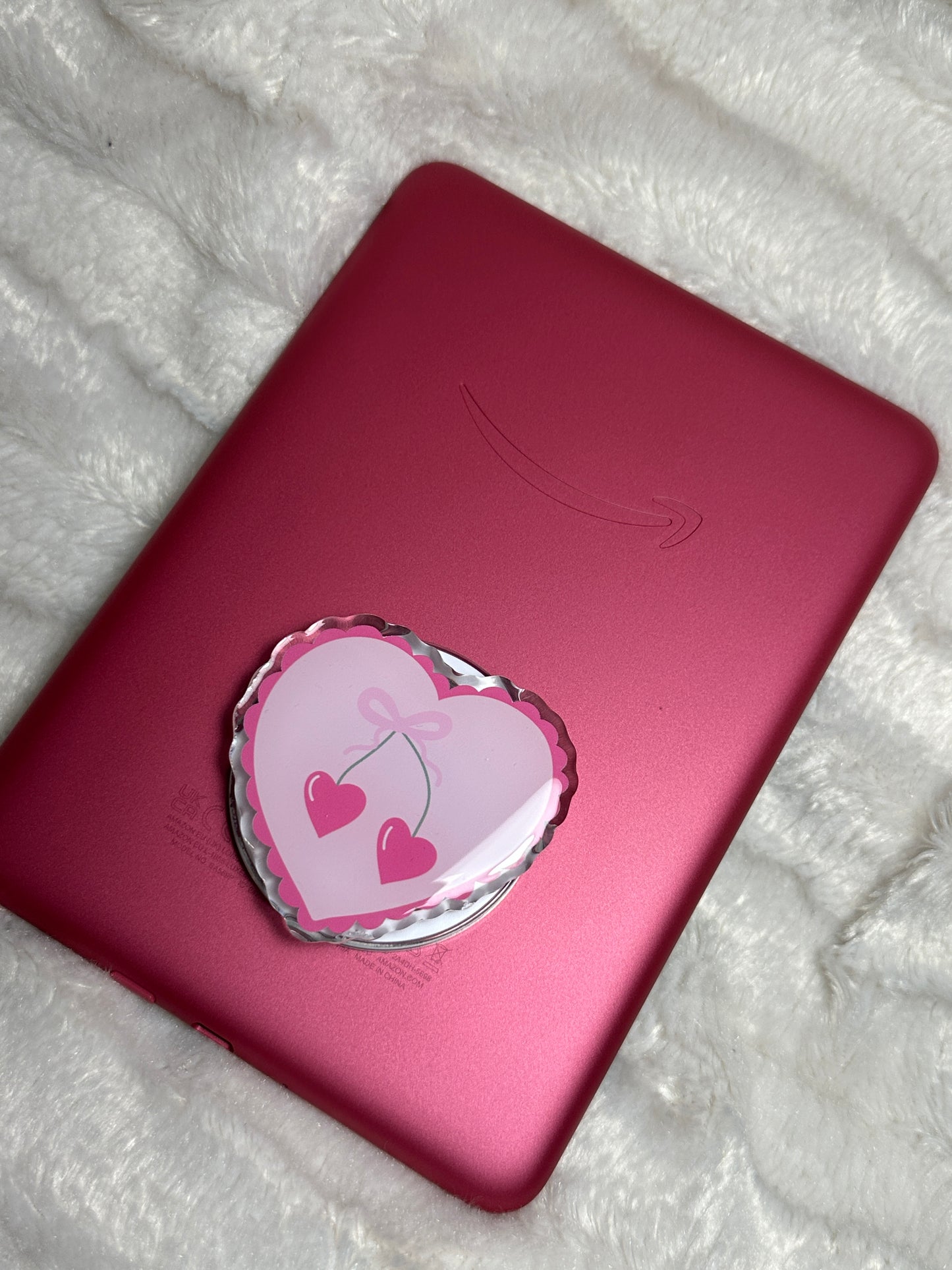 Pink Heart Mag Safe Phone/E-Reader Grip