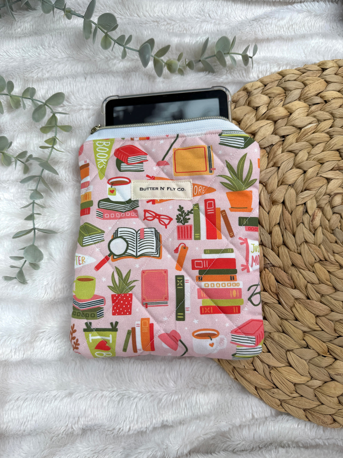 Pink Books E-Reader Sleeve