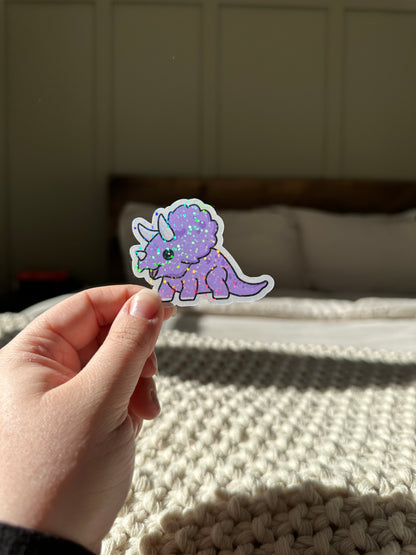 Purple Dino Sticker