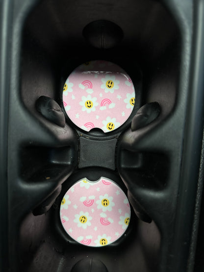 Happy Raindows Ceramic Car Coaster