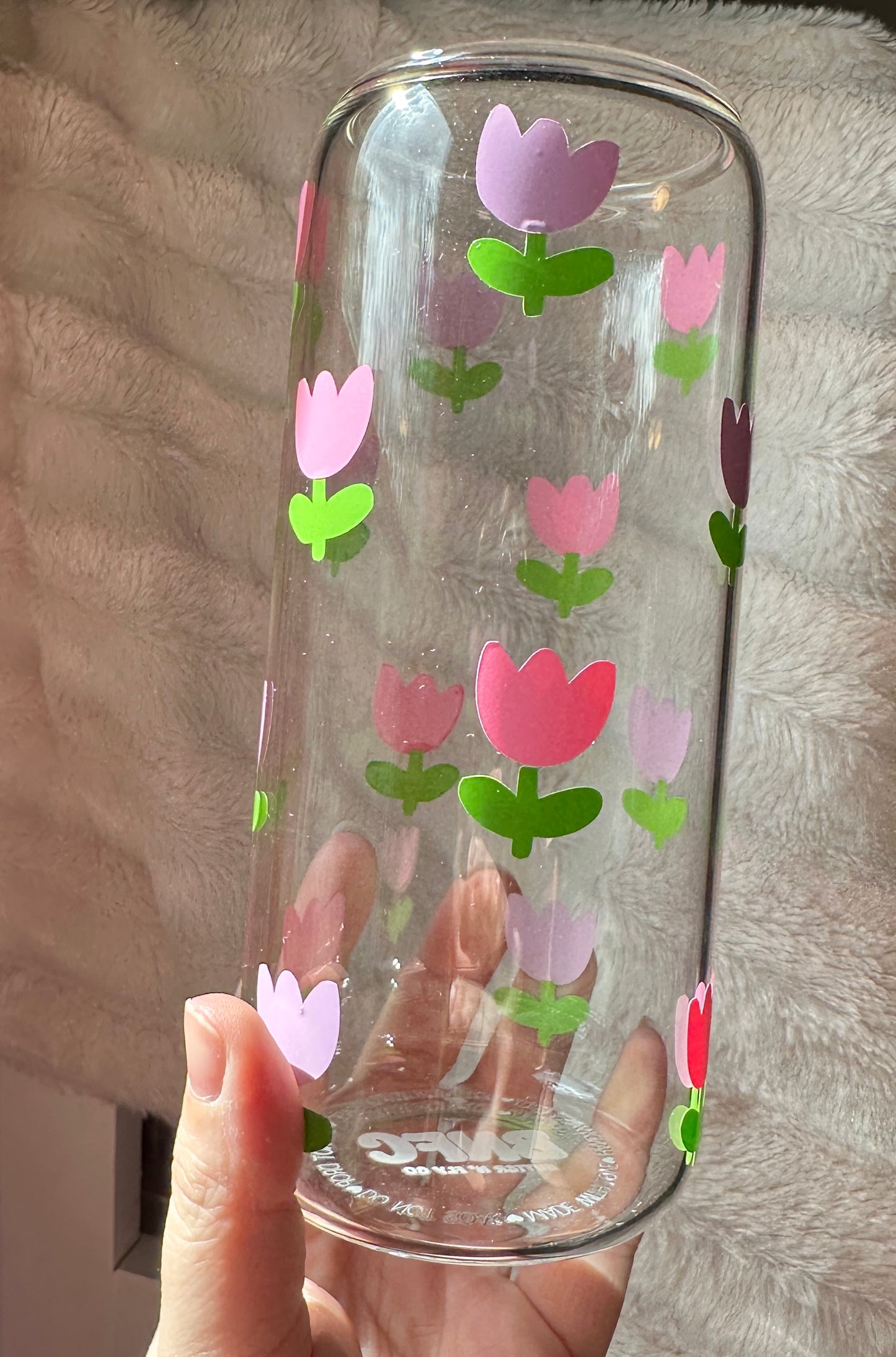 Spring Tulip 20oz Glass Cup