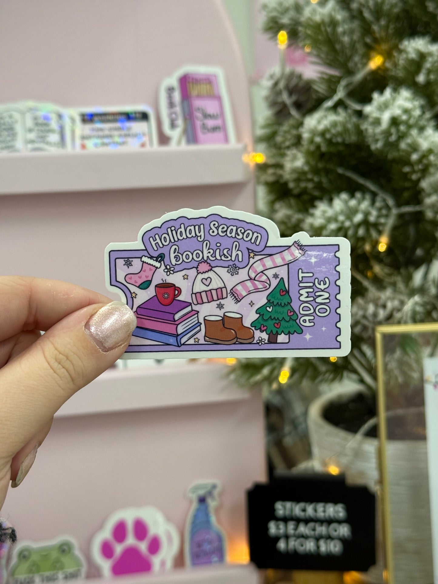 Holiday Bookish Ticket Sticker