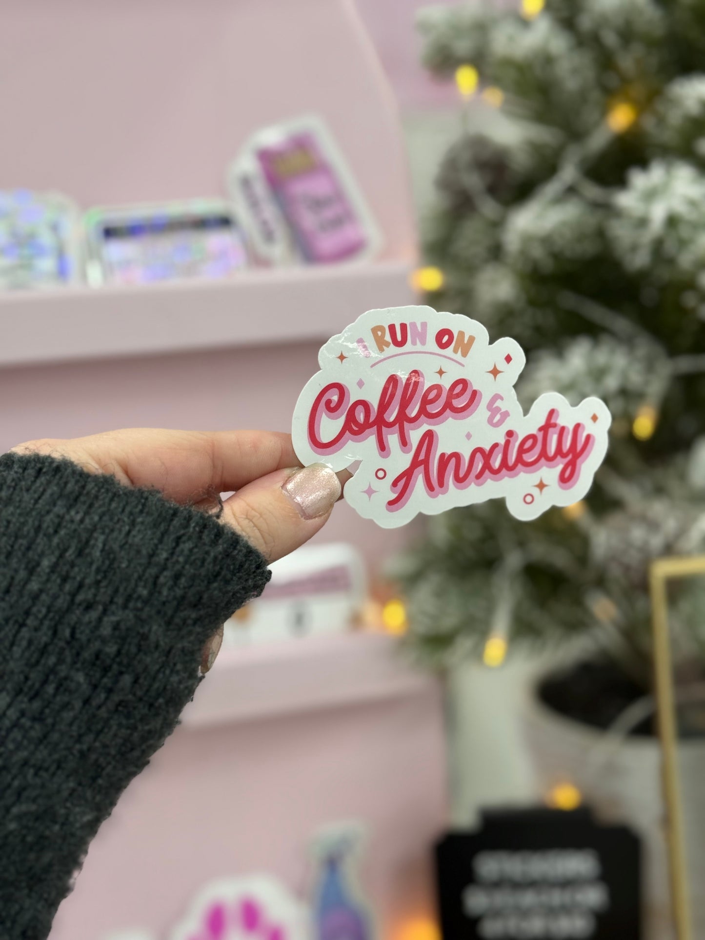 I Run On Coffee & Anxiety Sticker