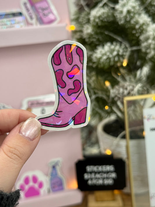 Pink Boot Sticker