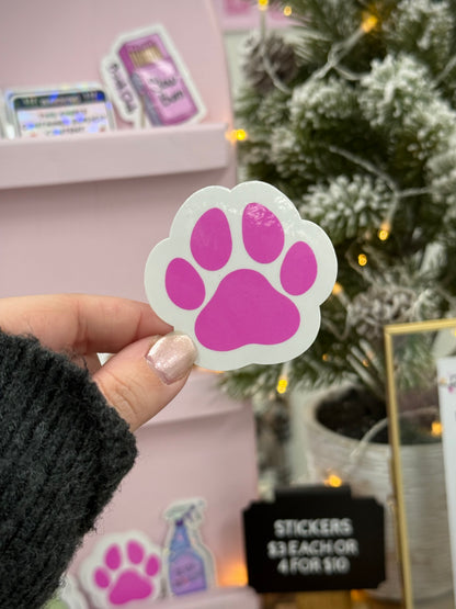 Pink Paw Sticker