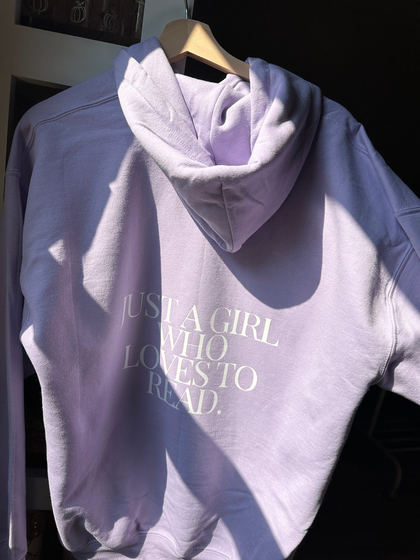 Lilac Just A Girl Who Loves To Read Hoodie