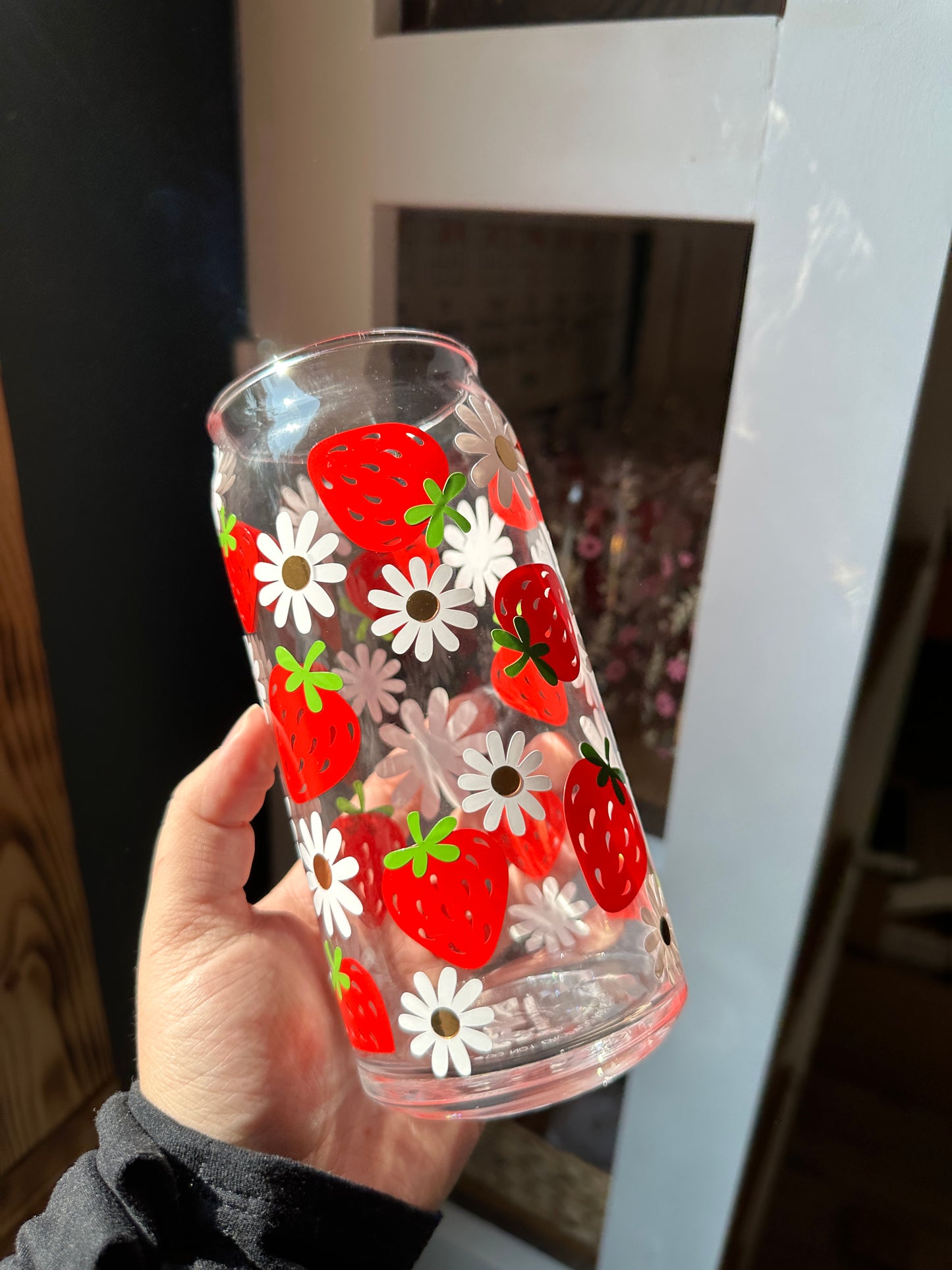 Daisy's & Strawberry's 20 oz Glass Cup