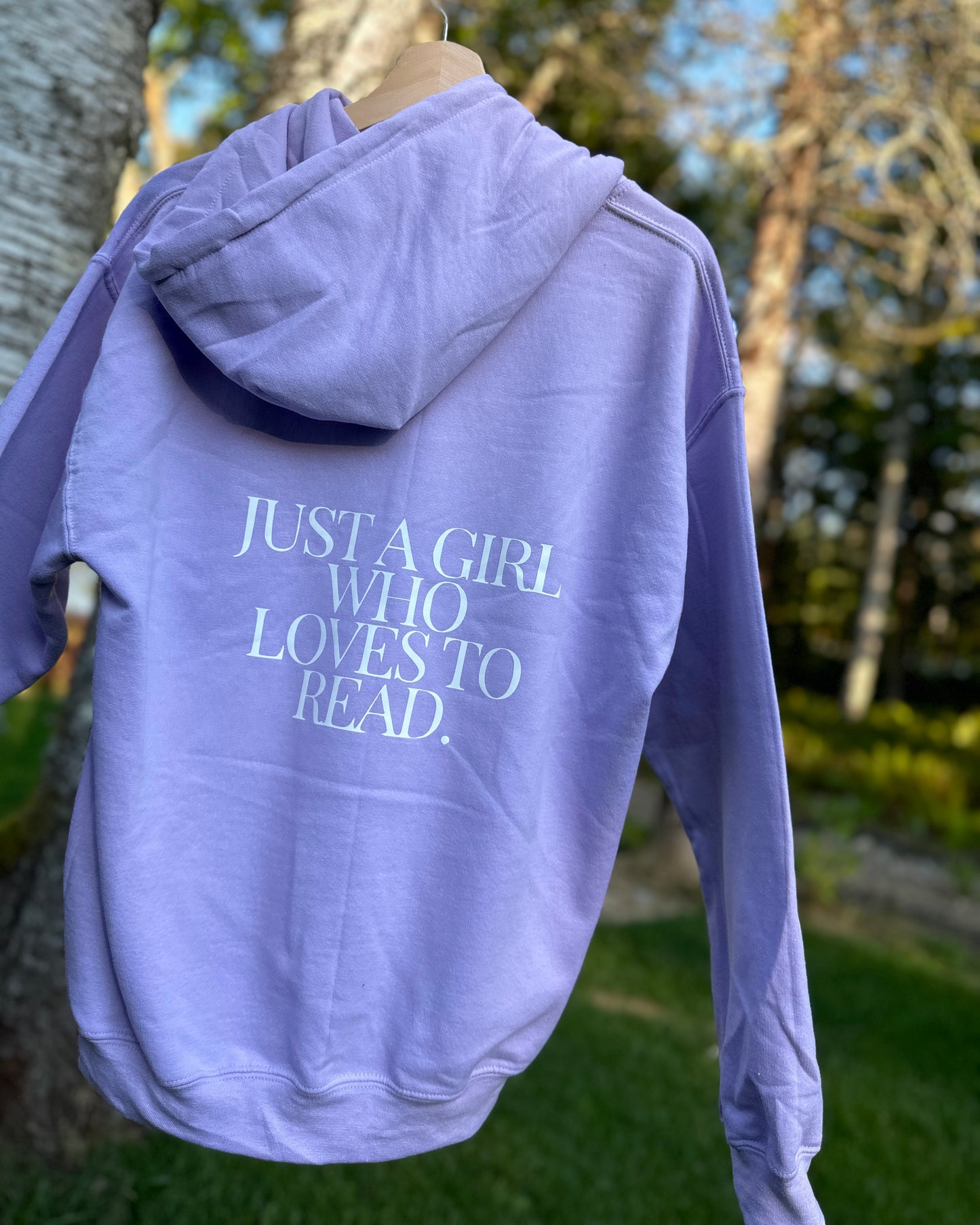 Lilac Just A Girl Who Loves To Read Hoodie