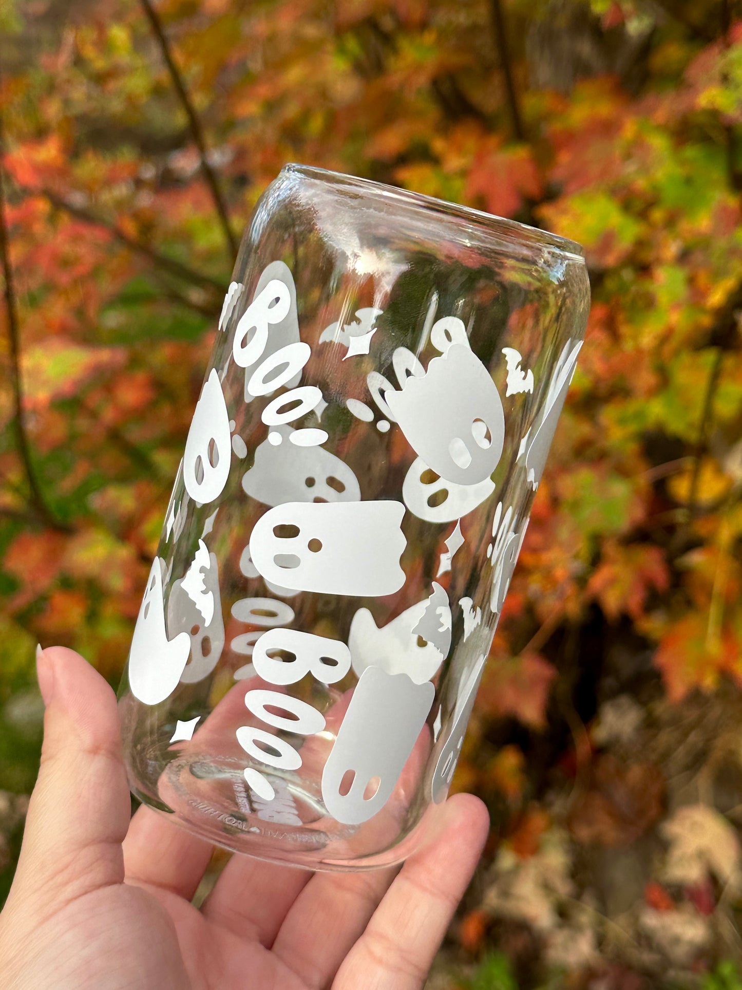 Boo Ghost 16 oz Glass Cup