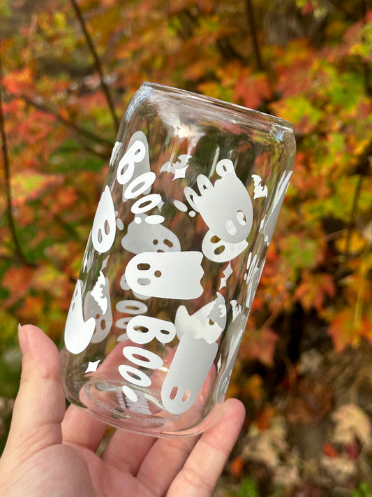 Boo Ghost 16 oz Glass Cup