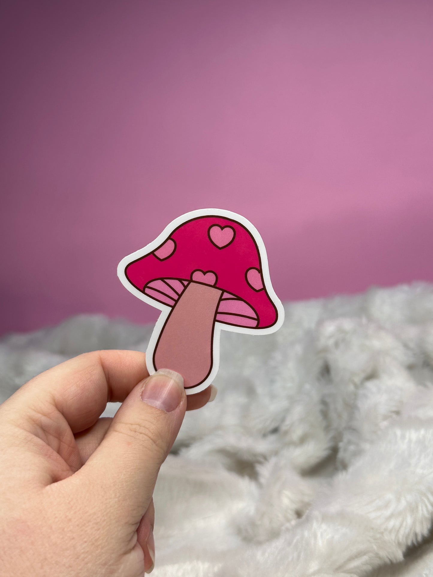 Dark Pink Mushroom Sticker