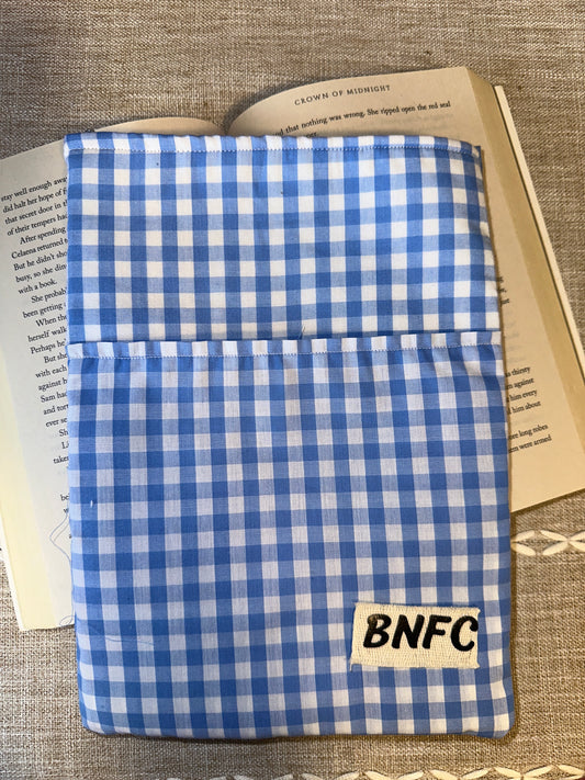 Blue Checkers Book Sleeve