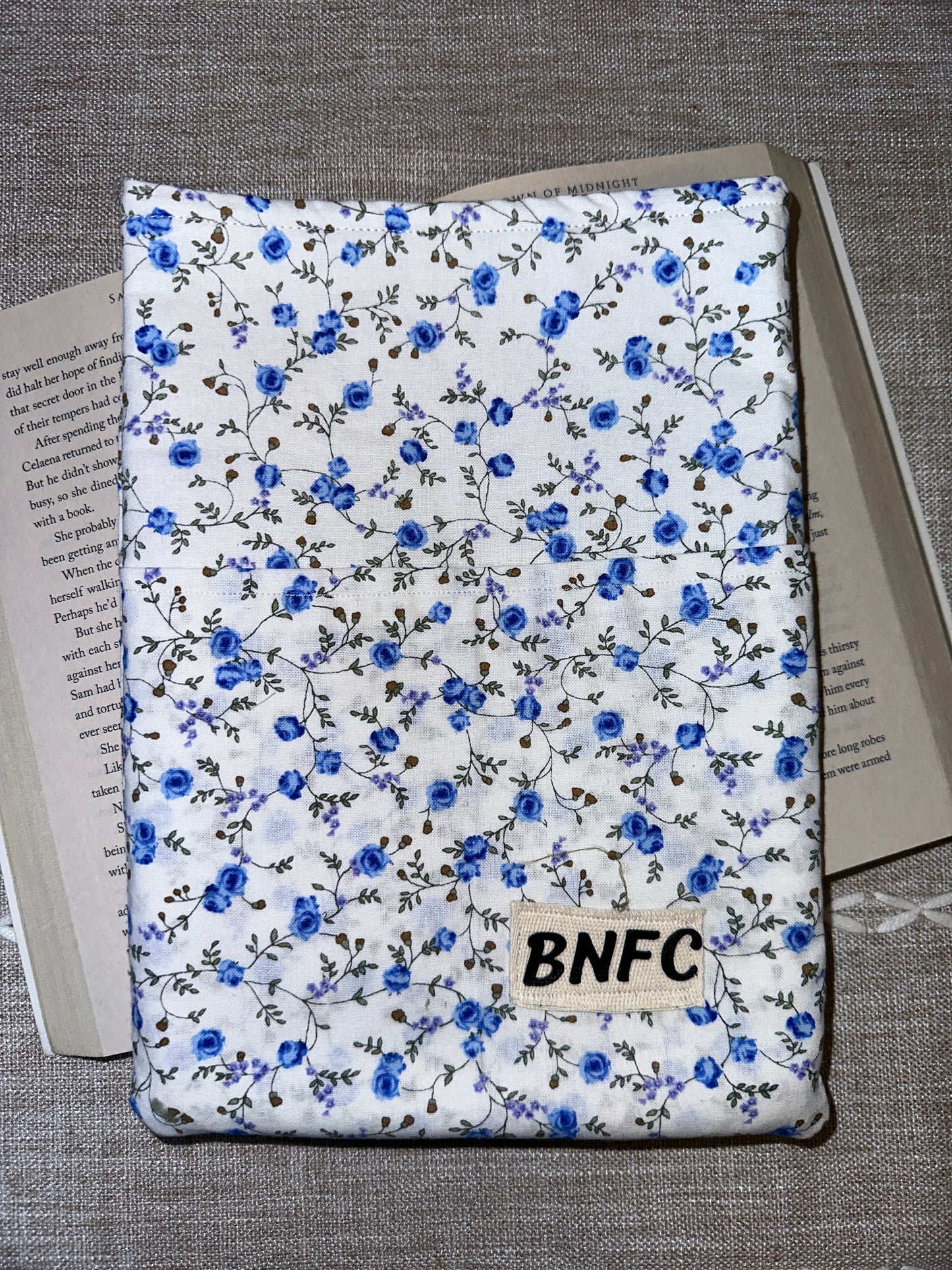 Blue Flower Book Sleeve