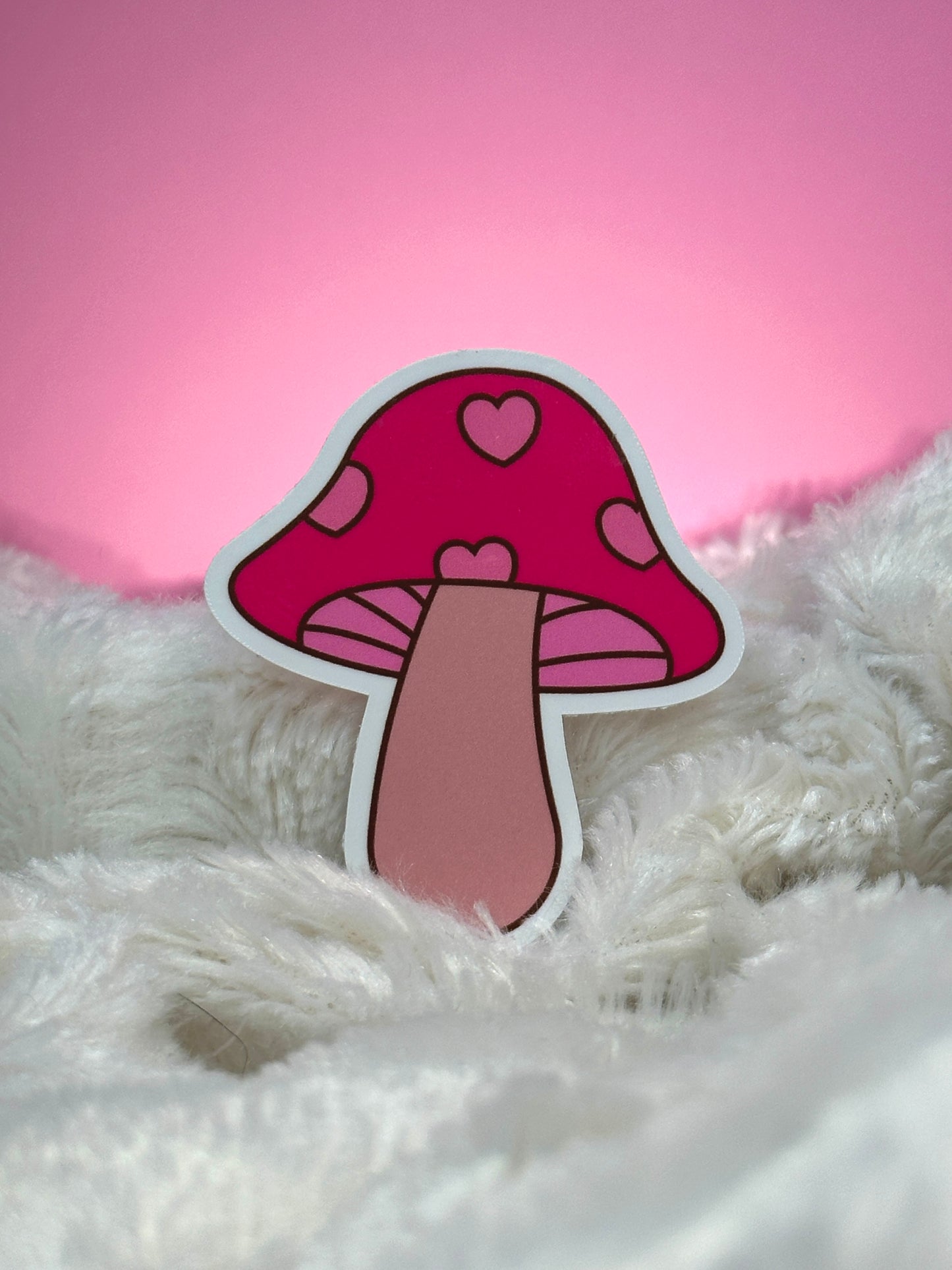 Dark Pink Mushroom Sticker