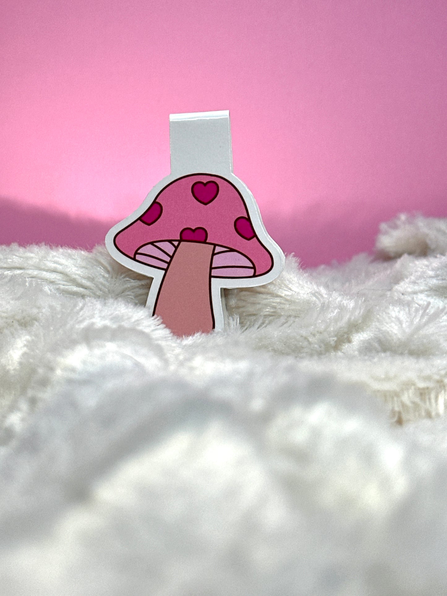 Pink Mushroom Magnetic Bookmark