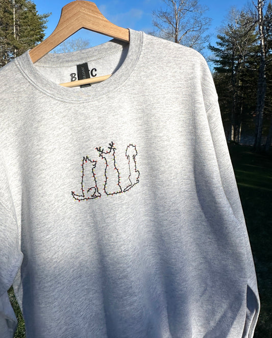 Holiday Lights Dog Crewneck