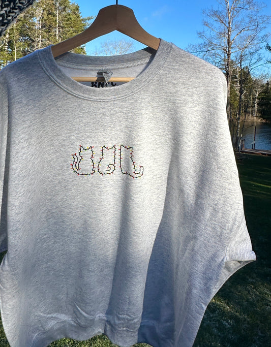 Holiday Lights Cat Crewneck